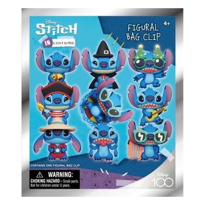 Embalagem com clips de saco Stitch da Disney em várias fantasias.