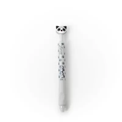 Caneta com cabeça de panda e padrão de patinhas