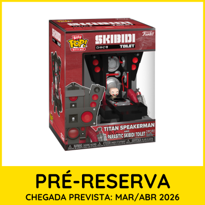 Caixa de figura colecionável Funko Pop Skibidi Toilet TITAN SPEAKERMAN em vermelho e preto