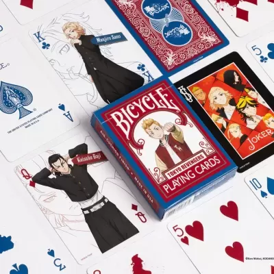 Baralho Bicycle Tokyo Revengers com cartas ilustradas de personagens em estilo anime