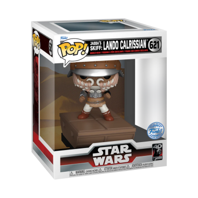 Figura Funko Pop de Lando Calrissian na embalagem transparente