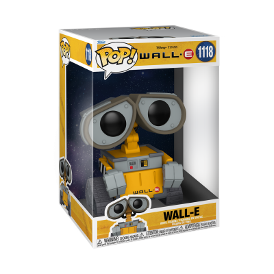 Figura Funko Pop! WALL-E da Disney Pixar numa embalagem amarela e branca.
