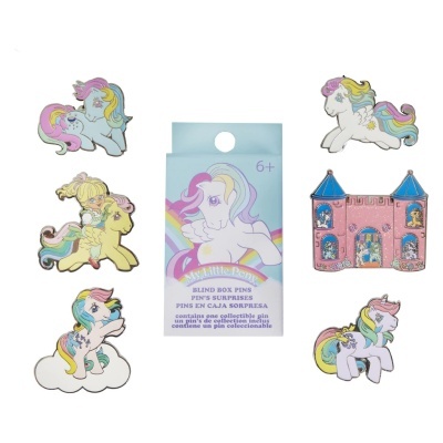 Pins cegos My Little Pony com pôneis coloridos e castelo rosa