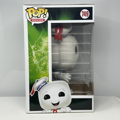Boneco Stay Puft POP! Movies nº 749 em embalagem com janela