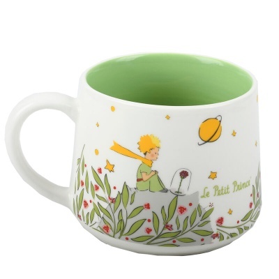 Caneca com ilustração do Pequeno Príncipe em branco e verde