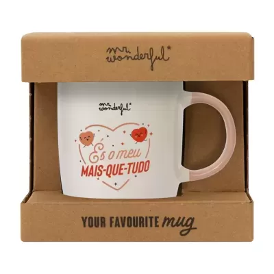 Caneca com mensagem És o meu MAIS-QUE-TUDO na embalagem