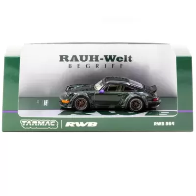 Miniatura de carro desportivo verde escuro em caixa verde com texto RAUH-Welt BEGRIFF