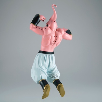 Figura de ação de personagem cor-de-rosa musculoso com calças brancas e luvas e botas pretas com dourado