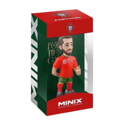 Figura colecionável de jogador de futebol em caixa rotulada com Portugal