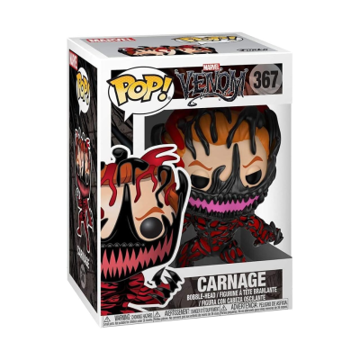Boneco Funko Pop Carnage da Marvel Venom número 367 em caixa