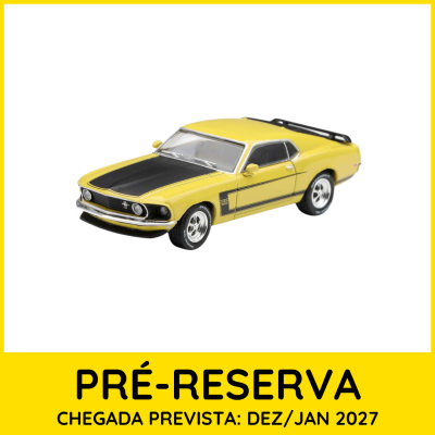 Modelo de carro clássico amarelo em miniatura com capô preto