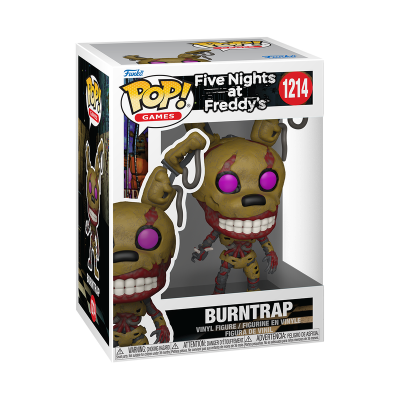 Figura Funko Pop! Burntrap de Five Nights at Freddys na embalagem