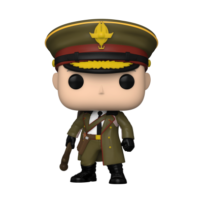 Figura Funko Pop de personagem militar com uniforme verde-oliva