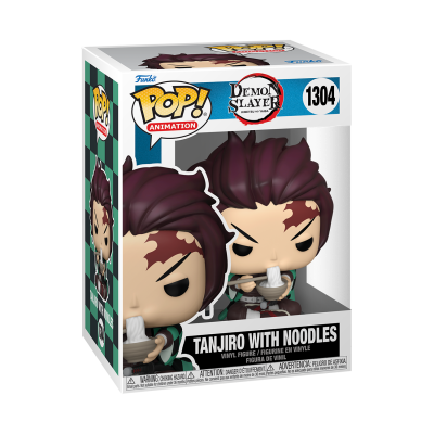 Figura Funko Pop! Tanjiro com noodles da Demon Slayer na embalagem