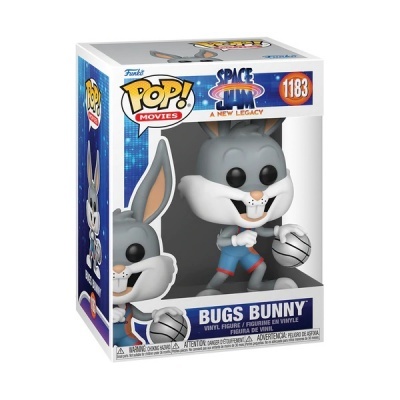 Figura de vinil Bugs Bunny segurando bola de basquete na caixa POP! MOVIES SPACE JAM