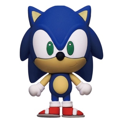 Figura de ação do Sonic azul com luvas e sapatos vermelhos