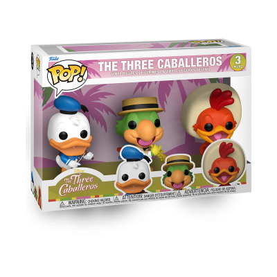 Pack Funko Pop The Three Caballeros com 3 figuras de vinil dos personagens Disney