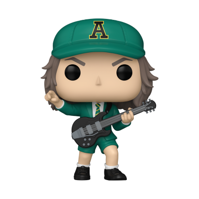 Figura Funko Pop de boneco com fato verde e guitarra preta