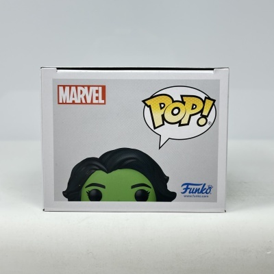 Caixa Funko Pop Marvel com boneco verde e preto