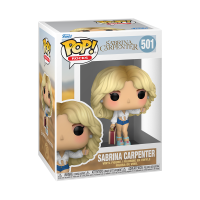 Figura Funko Pop Rocks Sabrina Carpenter número 501 em caixa