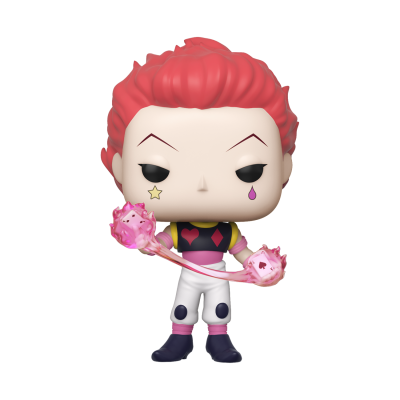Figura Funko Pop com cabelo vermelho e bolas rosas translúcidas