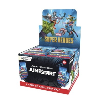 Expositor de cartas Magic The Gathering Jumpstart com tema Marvel Super Heroes