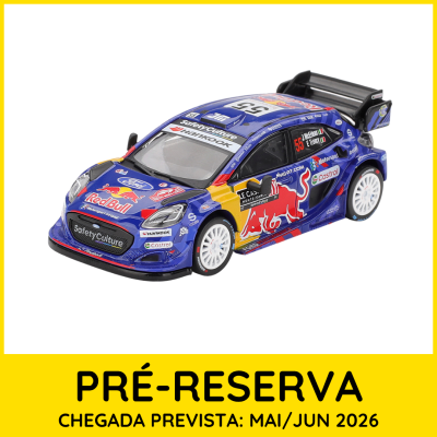 Miniatura de carro de corrida azul com logótipos Red Bull e Ford