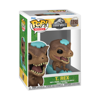 Figura Funko POP! T. REX Jurassic World em caixa com janela transparente