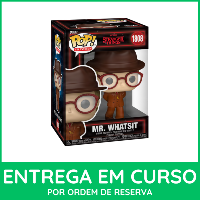 Figura Funko Pop! Mr. Whatsit da Stranger Things na caixa.