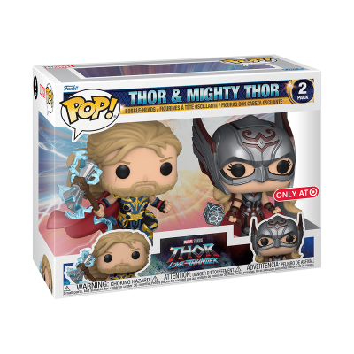 Embalagem de colecionador Funko Pop Thor & Mighty Thor com duas figuras bobble-head
