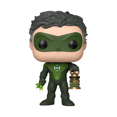 Figura Funko Pop do Lanterna Verde com máscara verde e lanterna dourada