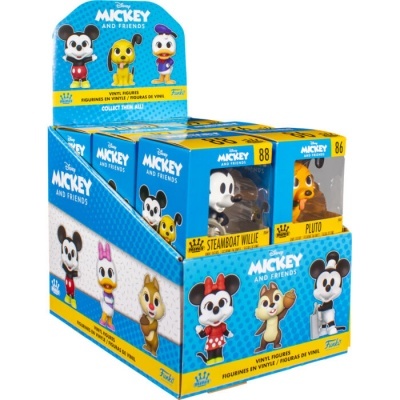 Caixa expositora Mickey and Friends com figuras de vinil Funko em embalagens individuais