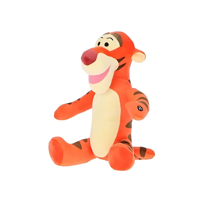 Pelúcia do Tigger em tons laranja e creme com detalhes pretos