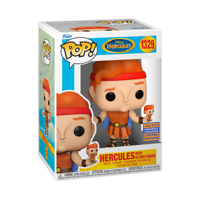Funko Pop! Disney Hercules número 1329 em embalagem com figura de vinil
