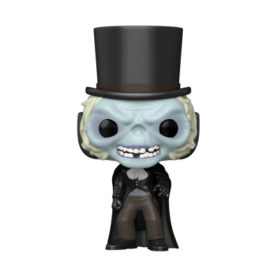 Figura colecionável Funko Pop com cartola preta e rosto azul claro