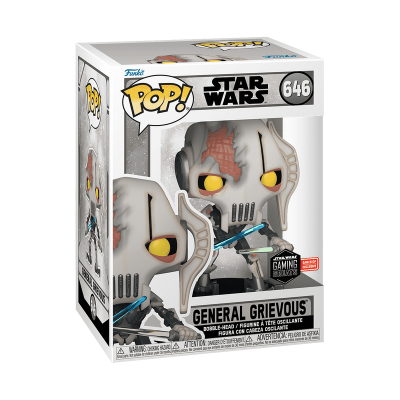 Funko Pop! General Grievous Star Wars número 646 em caixa de vidro e cartão