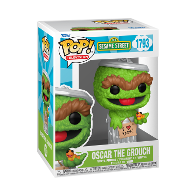 Figura Funko Pop! de Oscar The Grouch da Sesame Street na embalagem