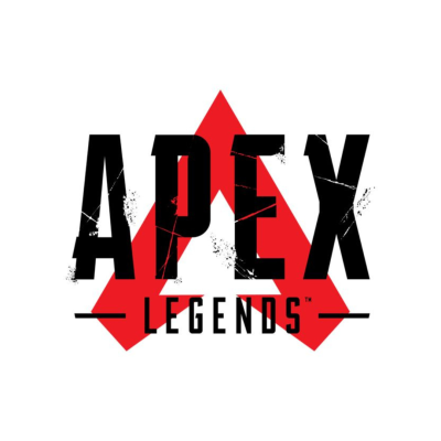 Logótipo do jogo APEX LEGENDS com letras pretas e triângulo vermelho.