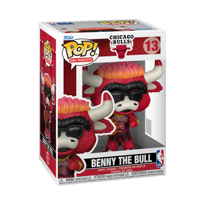 Caixa da figura Funko Pop! da mascote Benny The Bull dos Chicago Bulls NBA