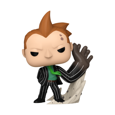 Figura de vinil personagem com fato riscado e luva preta oversized