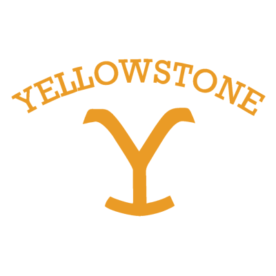 Logótipo YELLOWSTONE em laranja com símbolo Y estilizado