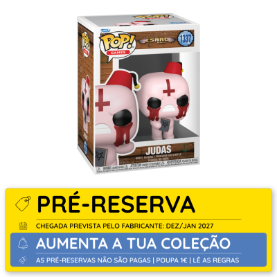 Figura Funko Pop de Judas do jogo The Binding of Isaac Rebirth numa caixa de embalagem.