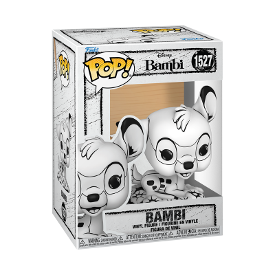 Figura vinyl POP Disney Bambi preto e branco na caixa