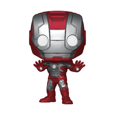 Figura Funko Pop do Homem de Ferro em armadura vermelha e prateada