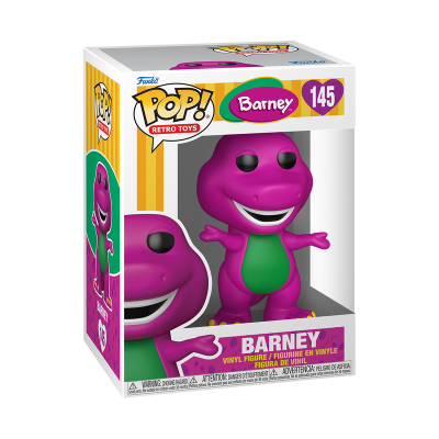 Figura de vinil Barney dentro de caixa de embalagem