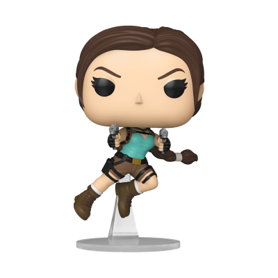 Figura colecionável Funko Pop personagem feminina com pistolas