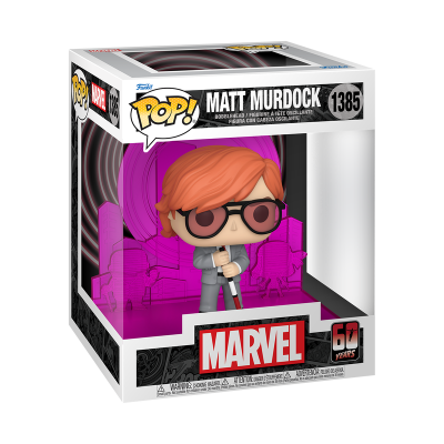 Funko Pop! Matt Murdock da Marvel com cabelo ruivo e óculos, em embalagem