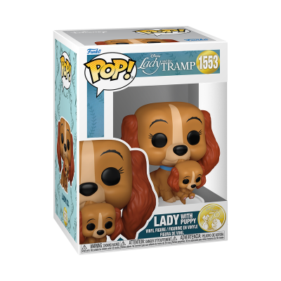 Figura Funko Pop! da Lady com um cachorrinho na caixa Disney Lady and the Tramp