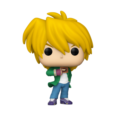 Figura Funko Pop com cabelo amarelo e roupa colorida