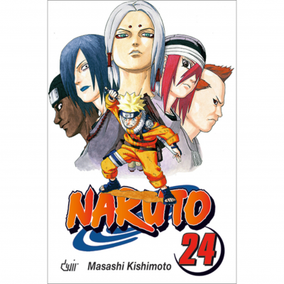 Capa colorida do manga NARUTO 24 com cinco personagens e texto